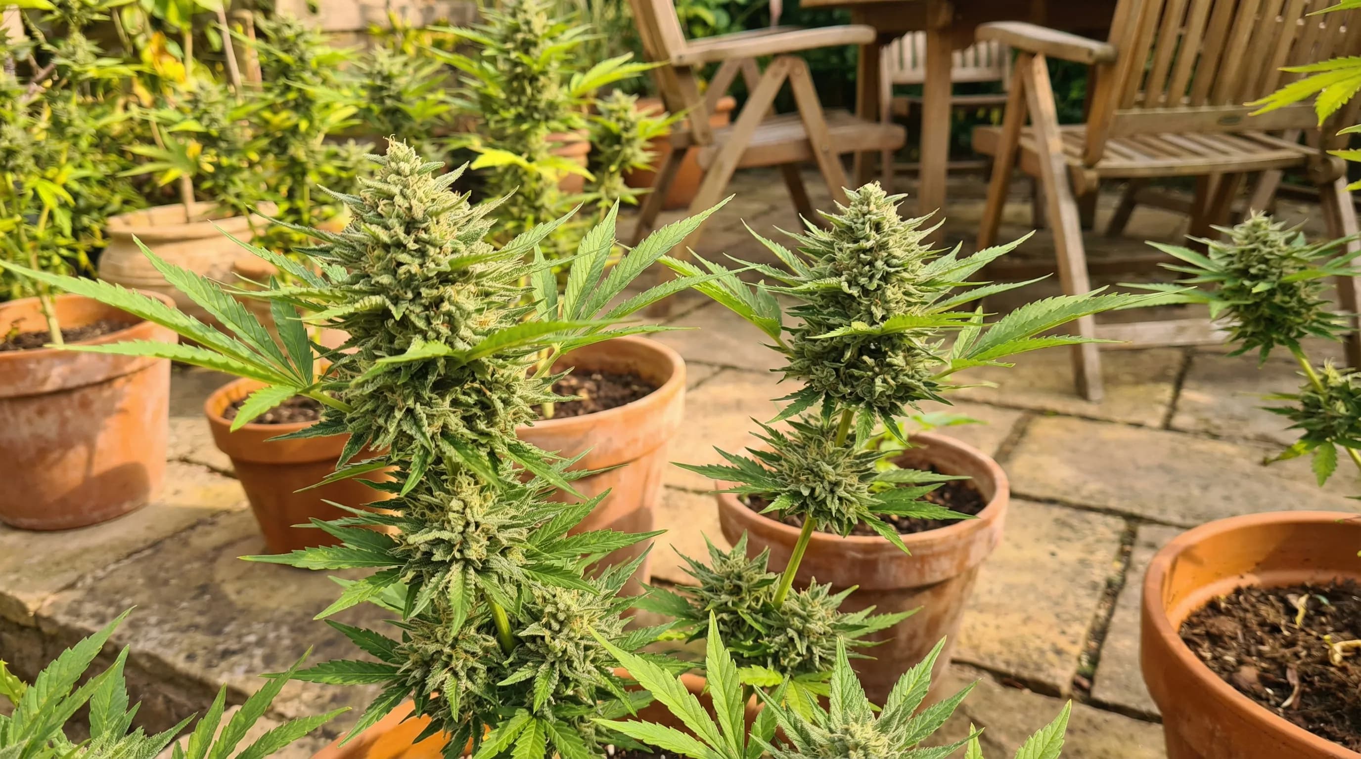 Home grown cannabis plants