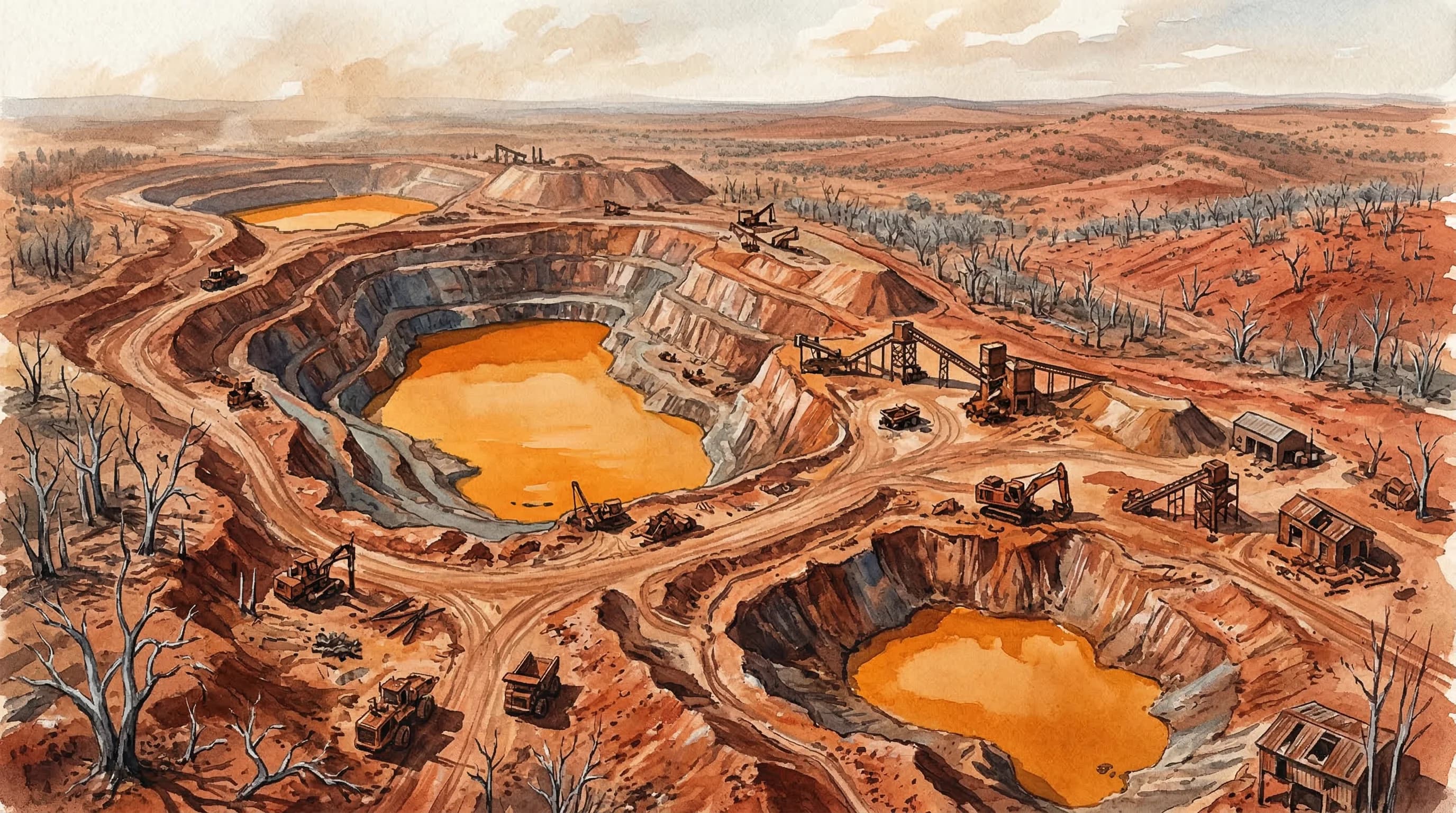Contaminated mine site in the Western Australian outback