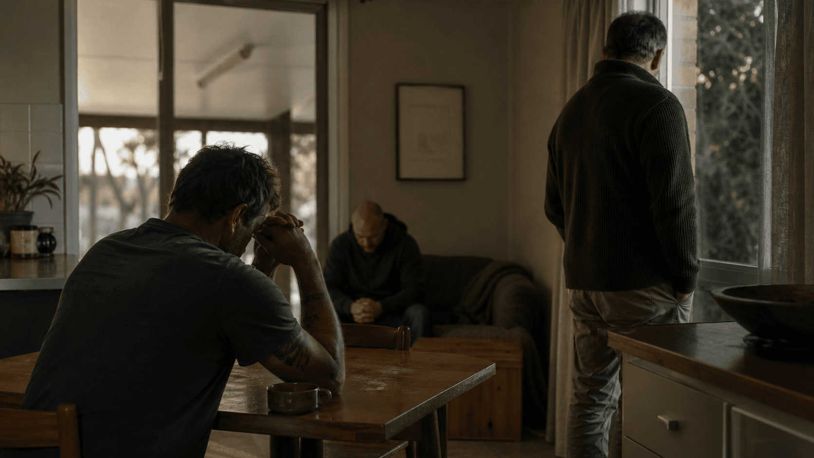 Anonymous Australian veterans at home coping with PTSD